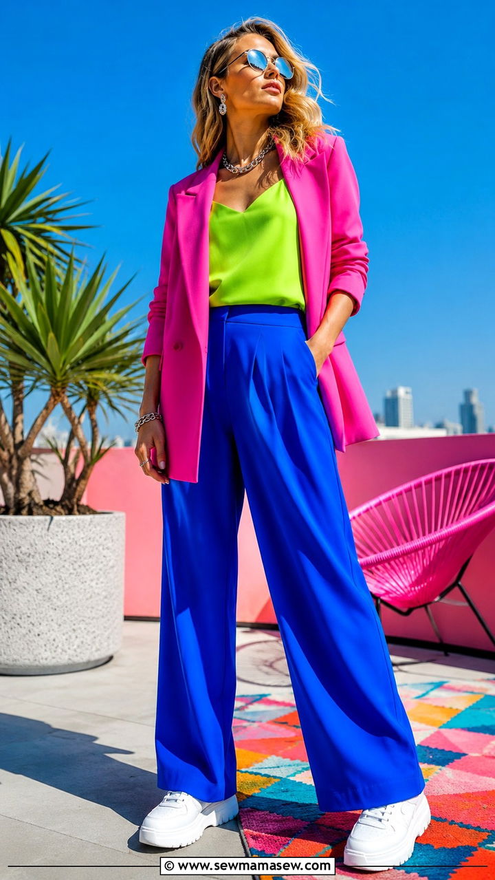 Neon Color Block Maximalist Outfit - 20 cute maximalist outfits