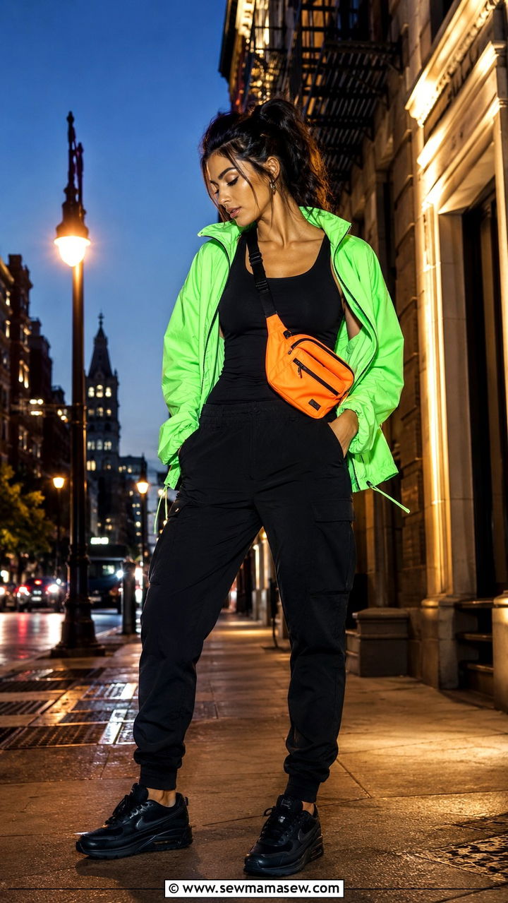 Neon Pop Color Accent - 30 spring streetwear outfit ideas