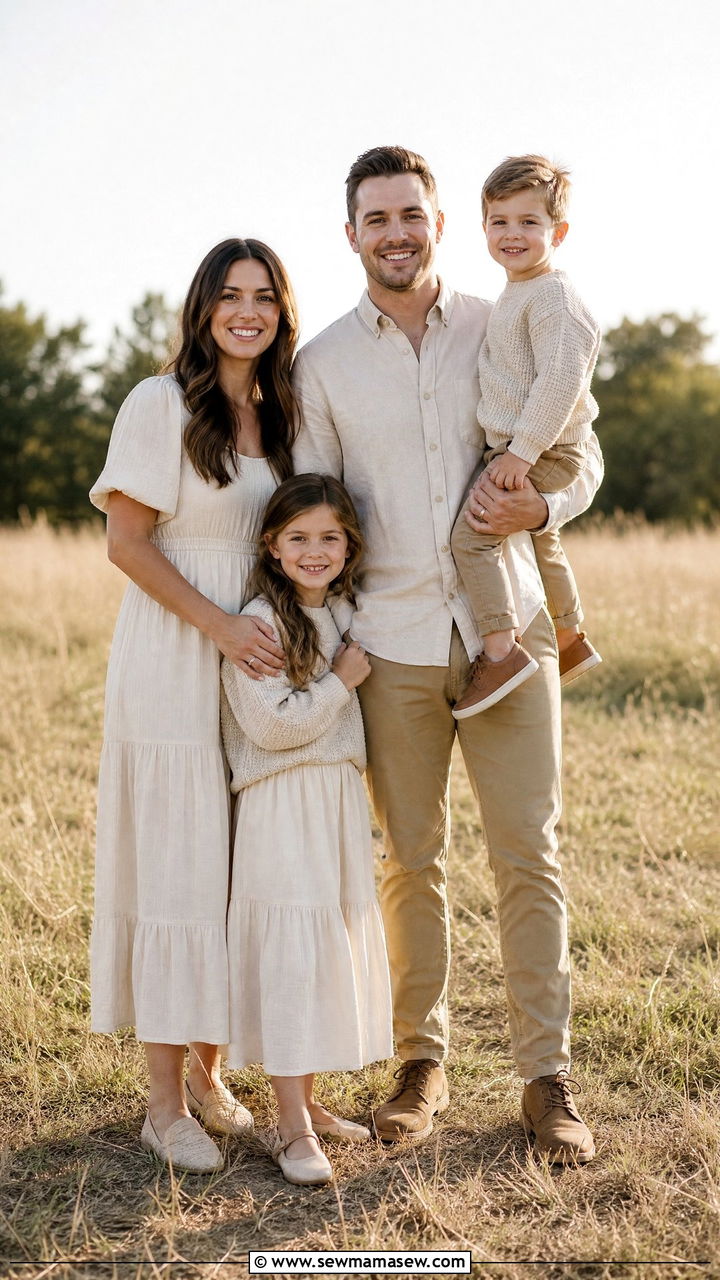 Neutral Color Family Photo Outfits - 30 casual family photo outfits
