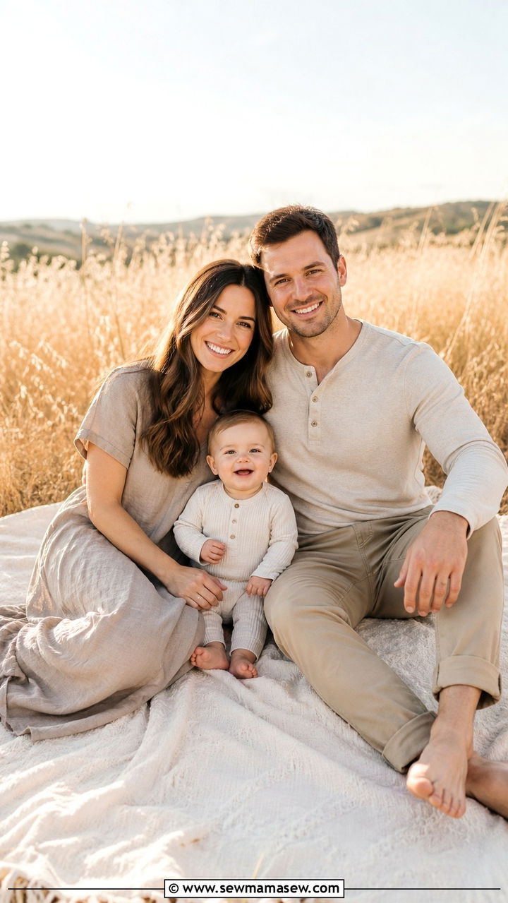 Neutral Coordinated Family Photo Outfits - 20 1 year photo outfit ideas