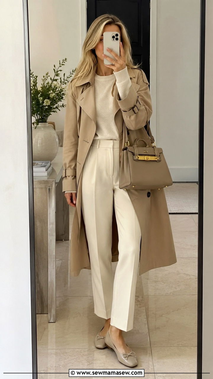 Neutral Monochrome Head to Toe - 25 Parisian outfit ideas in April