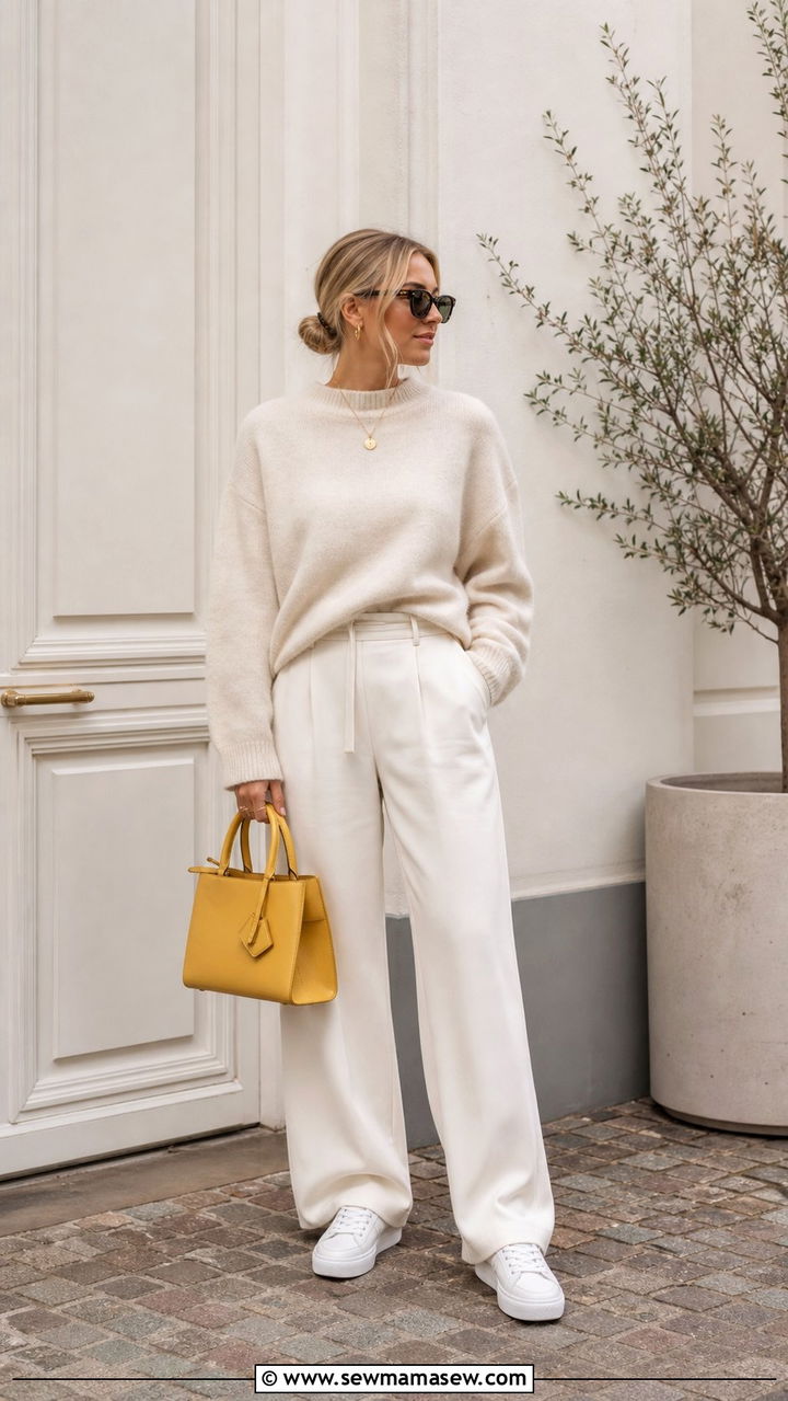 Neutral Outfit with Pop of Color Bag Outfit - 25 Copenhagen outfits aesthetic