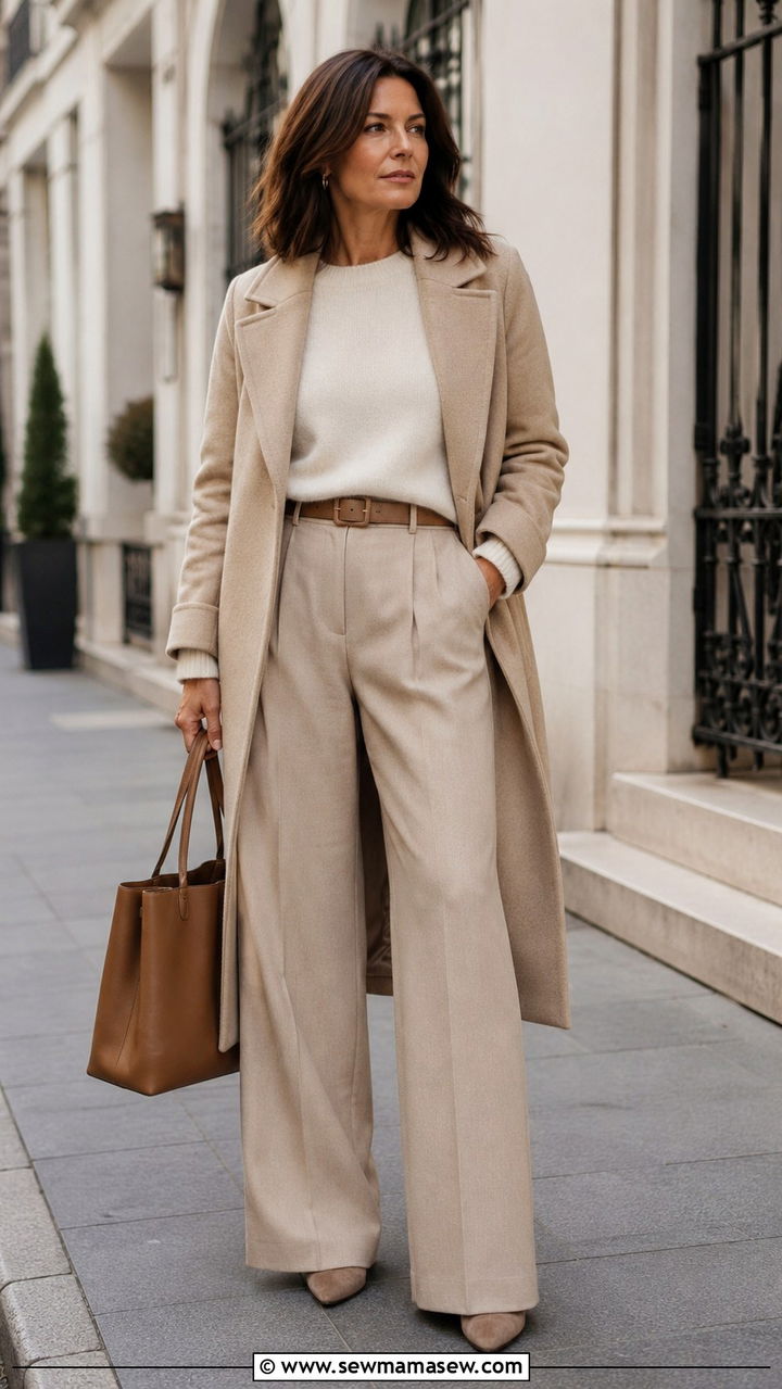 Neutral Palette Monochrome Outfit - 30 Outfit ideas for Gen X women
