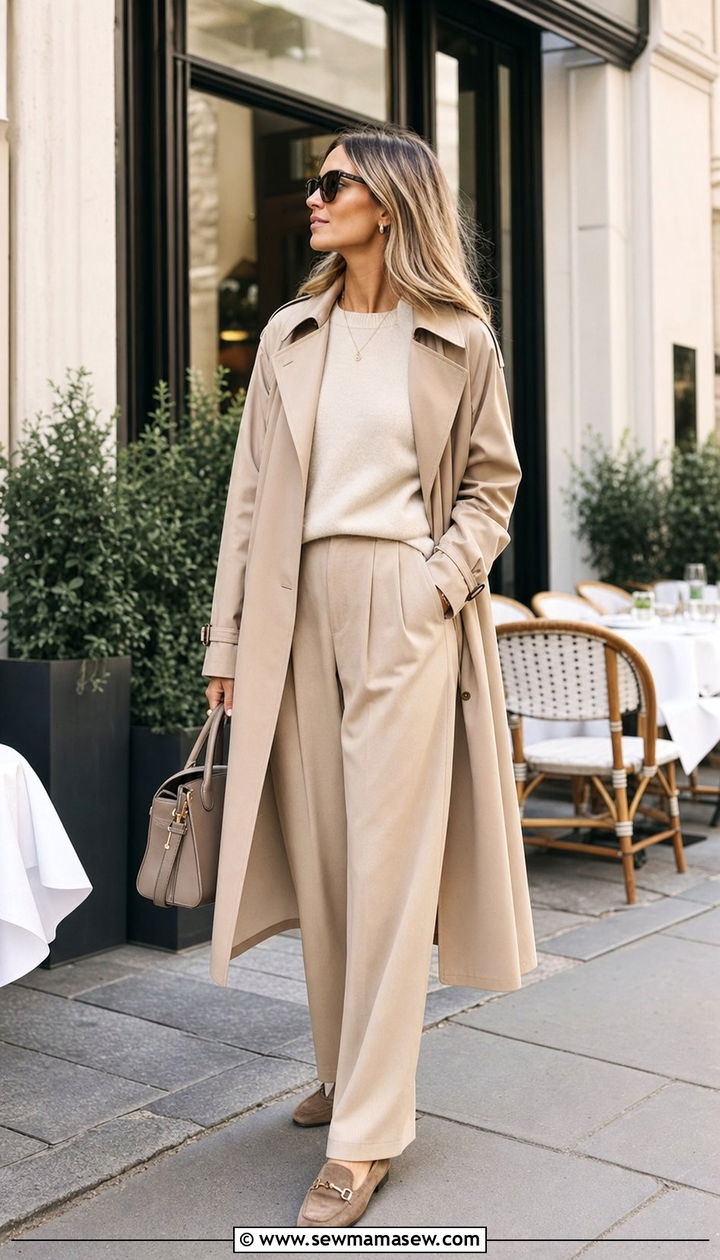 Neutral Tone On Tone Layered Outfit - 25 elegant outfits aesthetic
