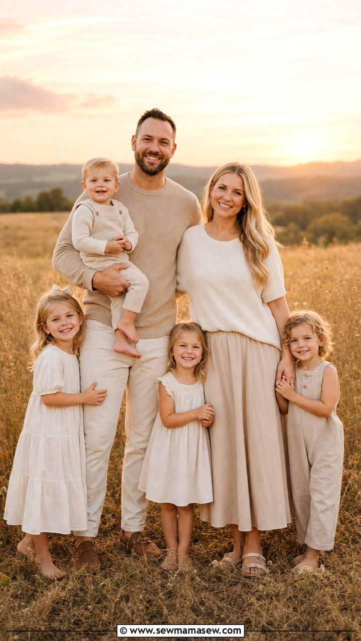 Neutral beige and cream family reunion outfit - 25 Family reunion outfit ideas matching