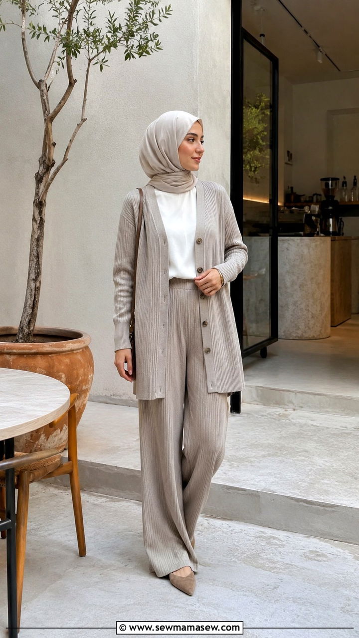 Neutral cardigan all monochrome outfit - 30 Modest outfit ideas with cardigan