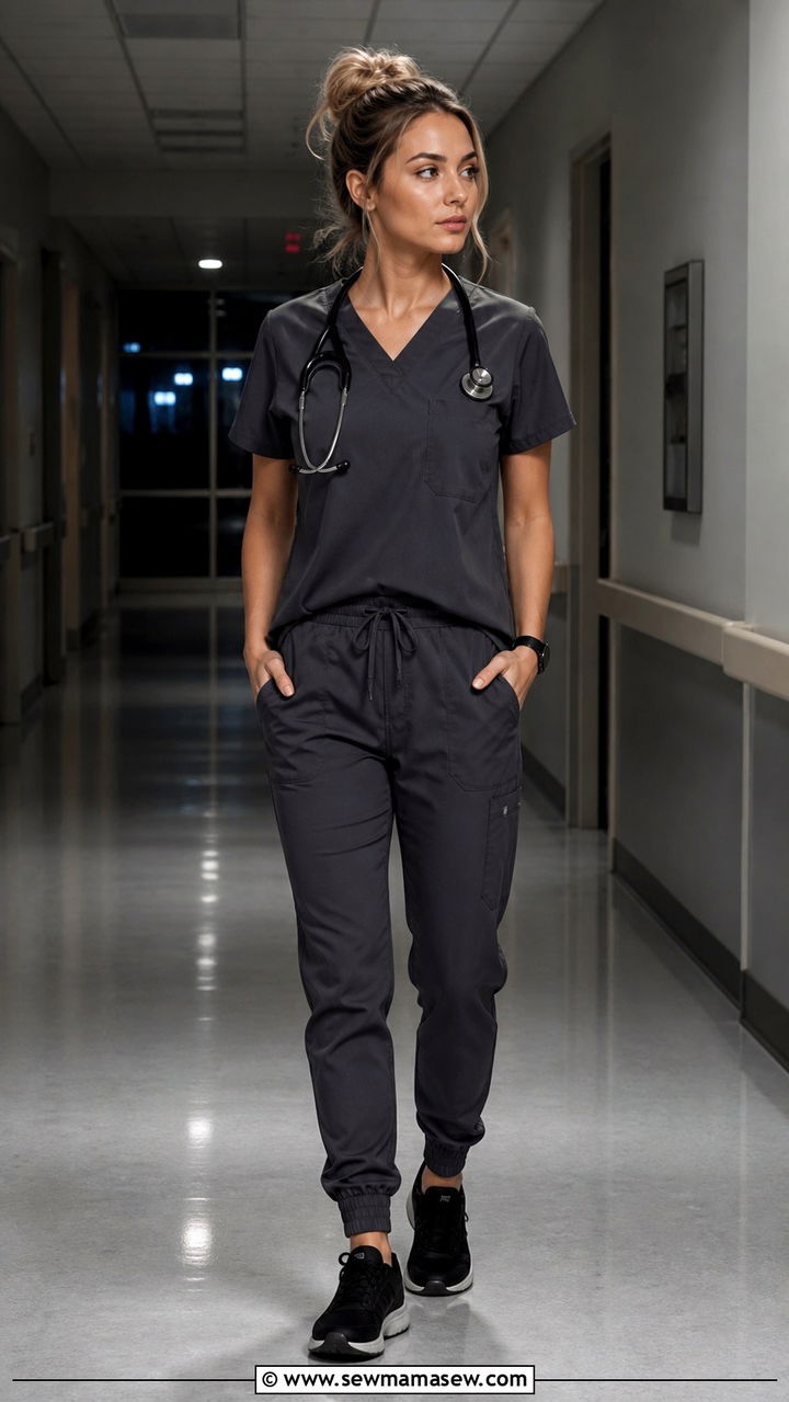 Night Shift Nurse Dark Scrubs - 40 Nurse outfit ideas