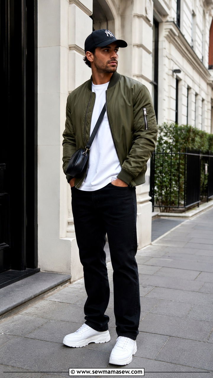 Non Distressed Jeans with a Bomber Jacket Outfit - 30 Non distressed jeans outfit ideas