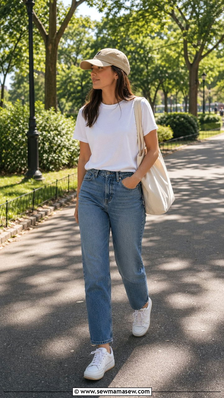 Normcore Straight Leg Jeans and Sneakers Outfit - 35 aesthetic outfits ideas