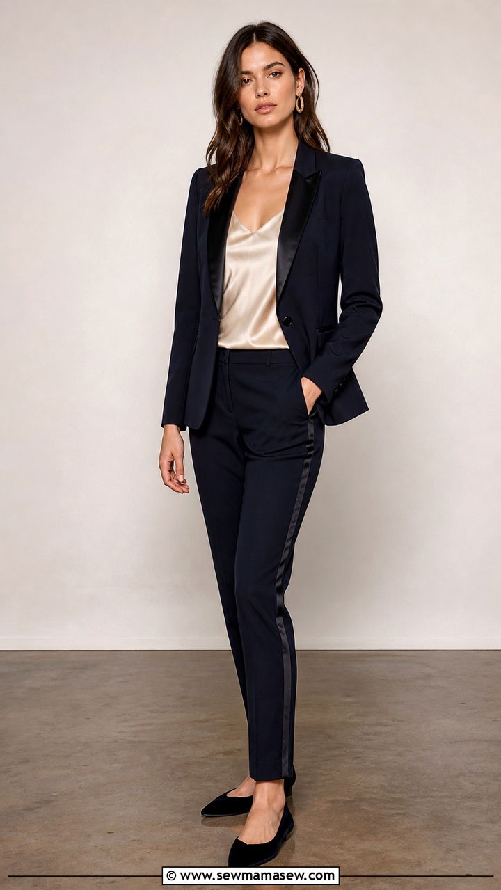 Nouveau Tuxedo Suit with a Silk Camisole - 20 2026 outfits trends