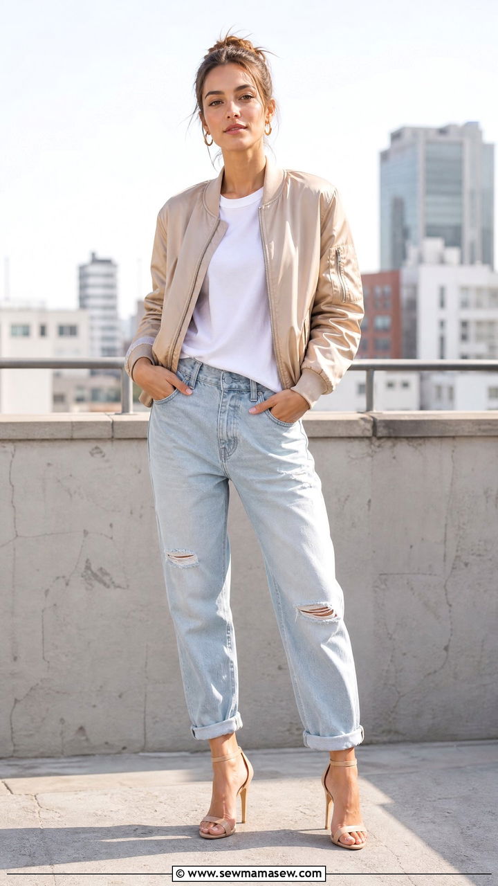 Nude Bomber Jacket Outfit - 40 Nude outfit ideas