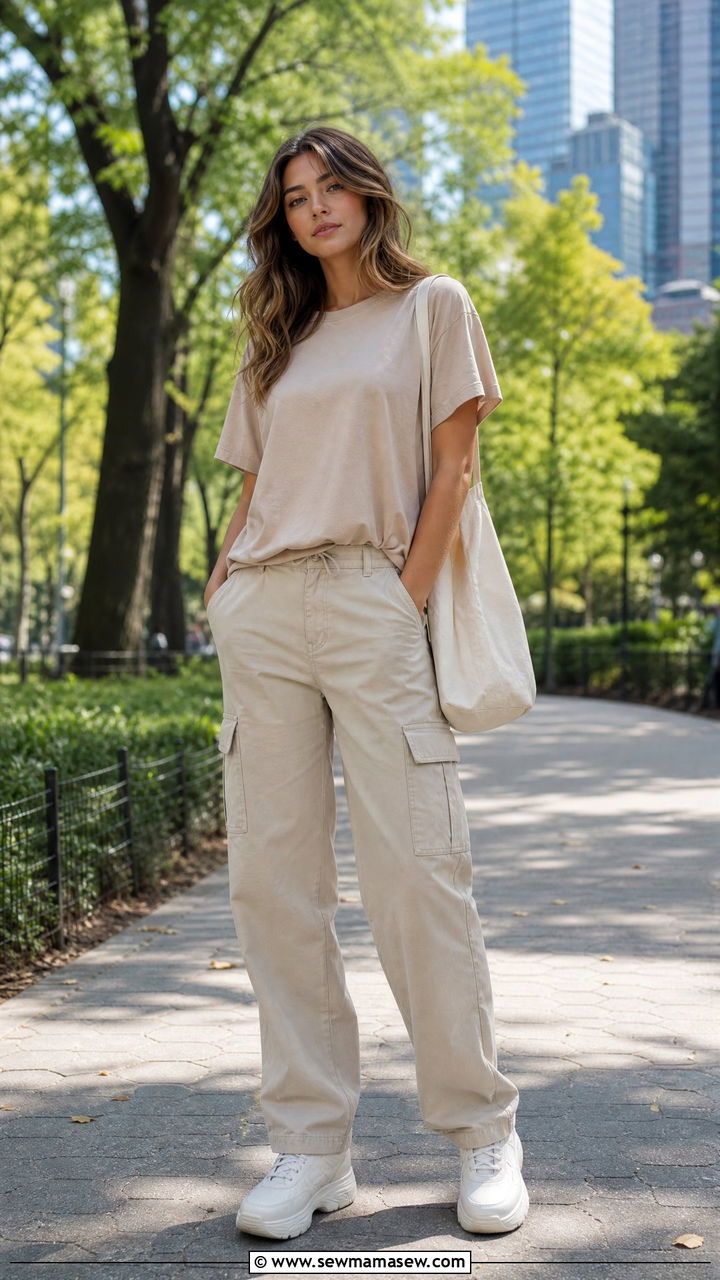Nude T Shirt Cargo Pants Outfit - 40 Nude outfit ideas