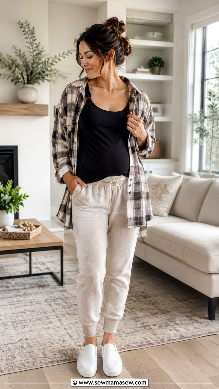 Nursing Cami and Joggers Outfit - 30 spring outfits for postpartum women