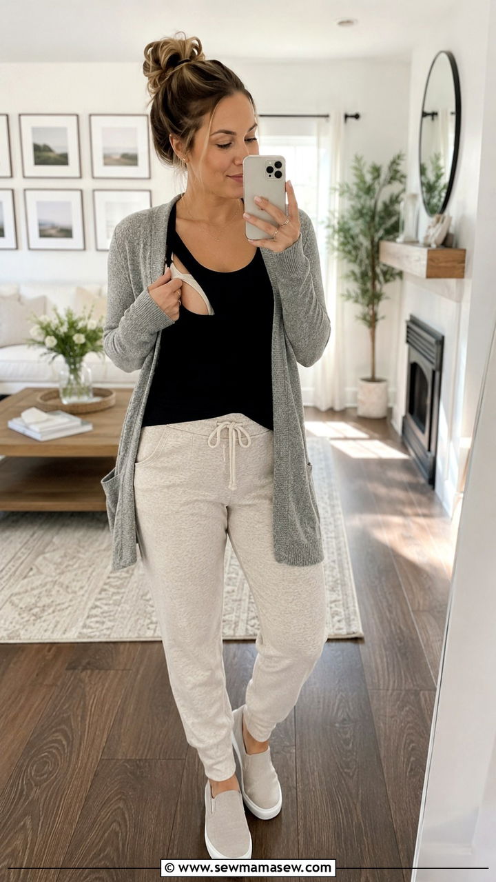 Nursing Tank Top and Joggers Postpartum - 25 Postpartum outfit ideas that fit new body