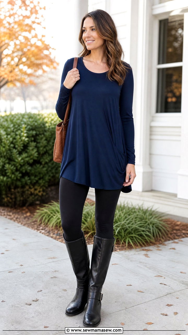 Nursing friendly tunic and leggings outfit - 25 Nursing friendly outfit ideas