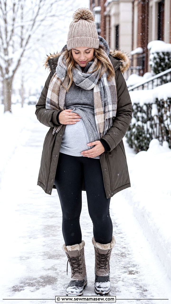 Nursing friendly winter parka and layers outfit - 25 Nursing friendly outfit ideas