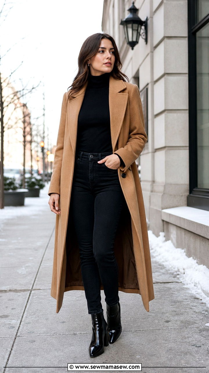 Off Shoulder Black Top With Fitted Black Jeans and Pointed Heels - 40 casual black jeans outfits