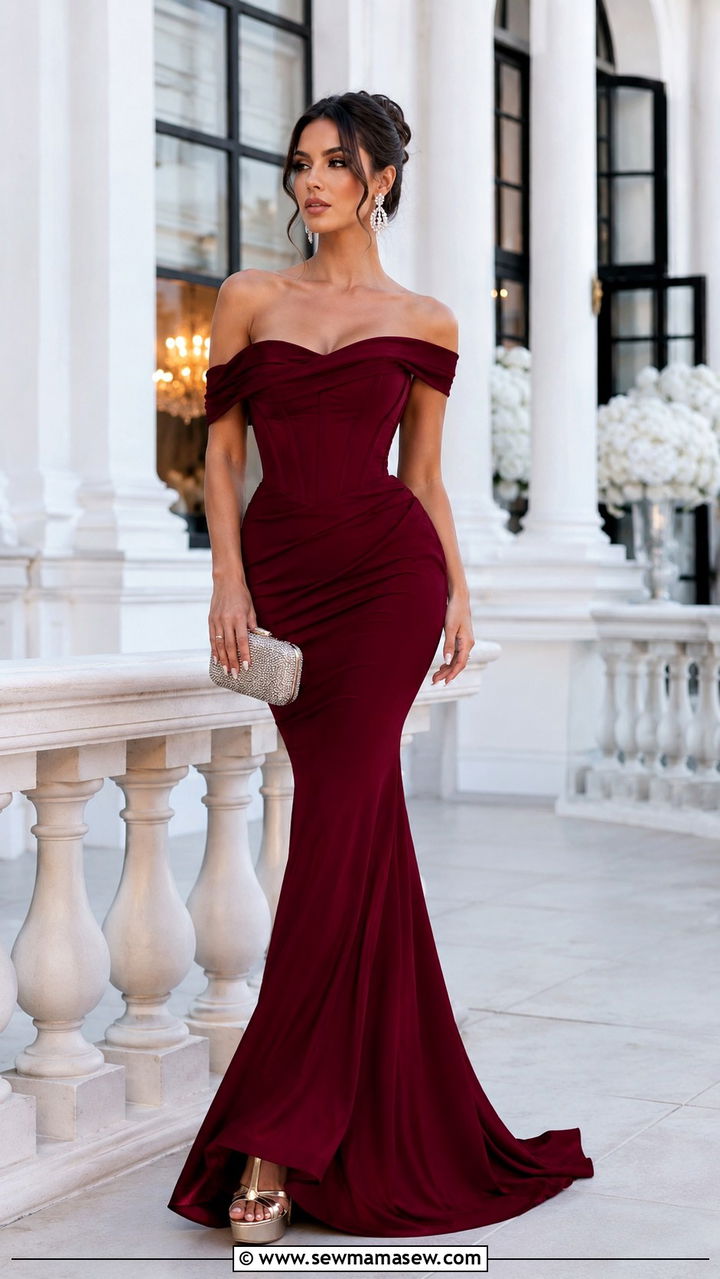 Off Shoulder Corset Gown Wedding Guest - 20 Wedding guest outfit ideas off shoulder dress