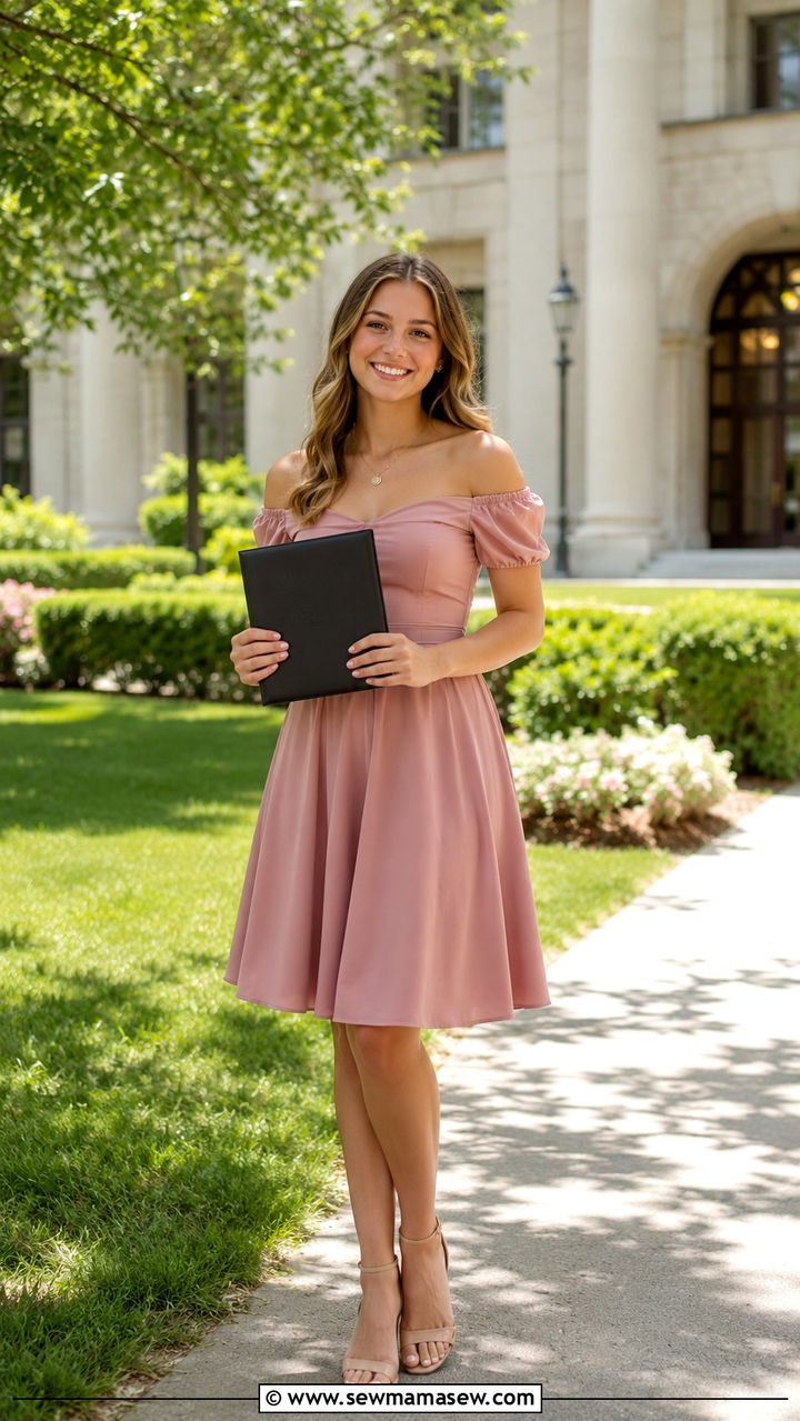 Off Shoulder Dress Graduation Outfit - 30 High school graduation outfits