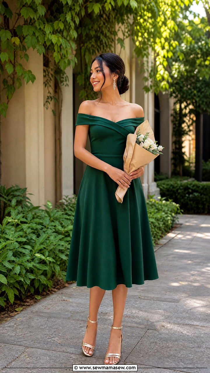 Off Shoulder Dress Graduation Outfit - 25 Graduation photoshoot outfit ideas