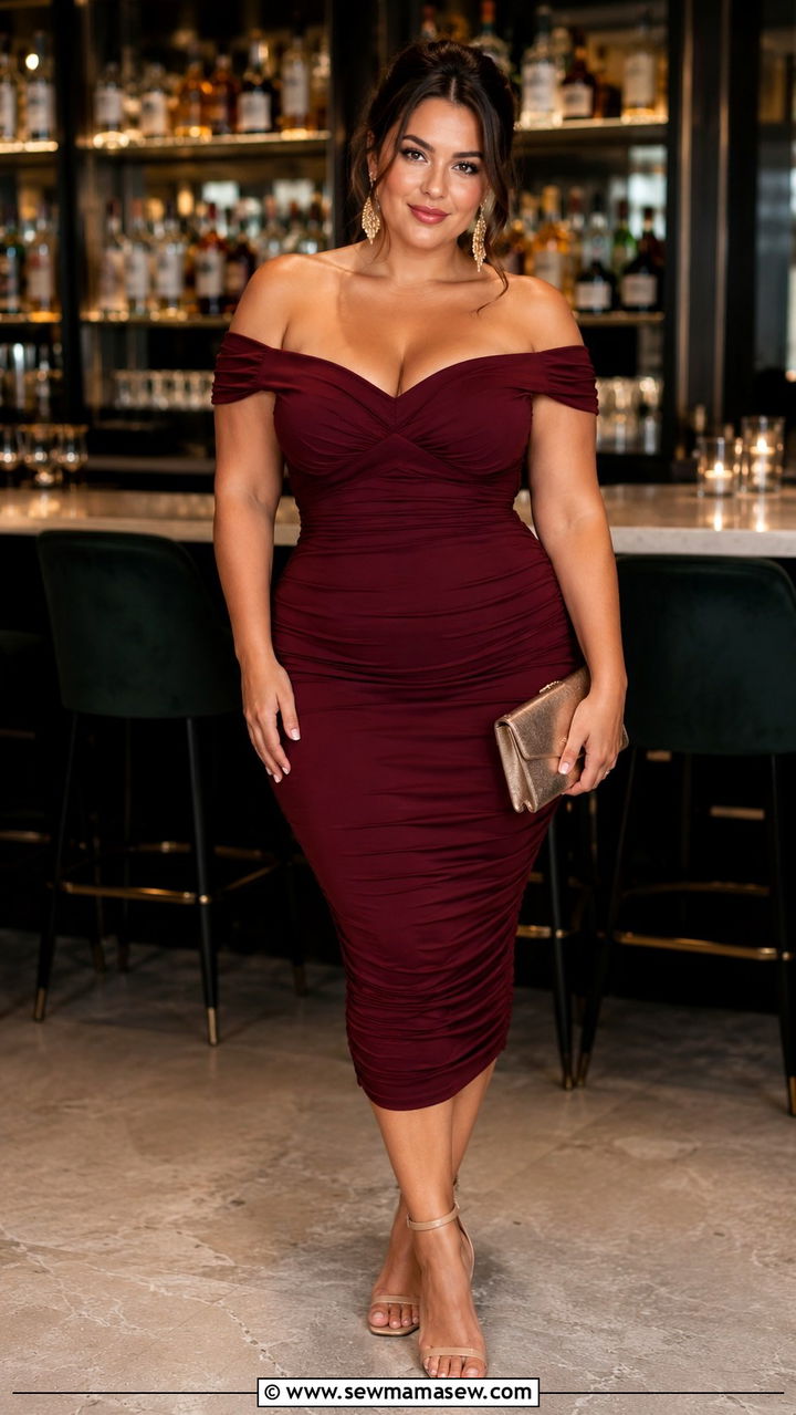 Off Shoulder Dress Party Outfit - 30 Party outfits for curvy women