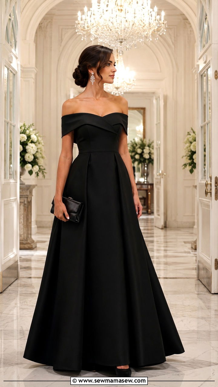 Off Shoulder Gown For Black Tie Optional Wedding - 25 Black tie optional wedding guest outfit ideas
