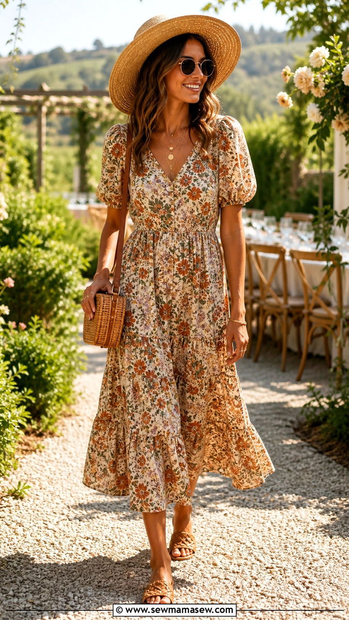 Off Shoulder Maxi Dress with Wedges - 40 summer boho outfits