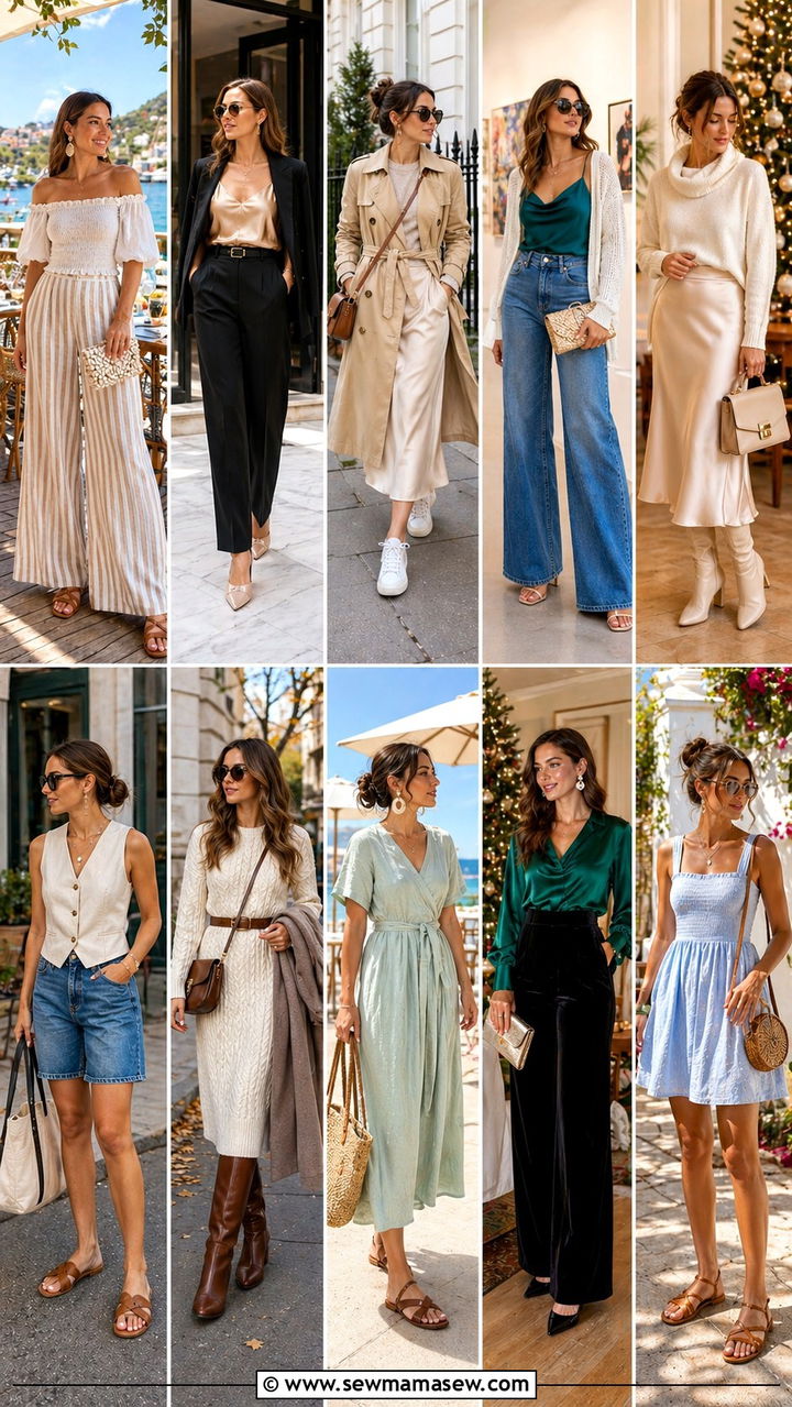 Off Shoulder Top And Palazzo Pants Brunch Outfit - 40 Brunch outfits for women