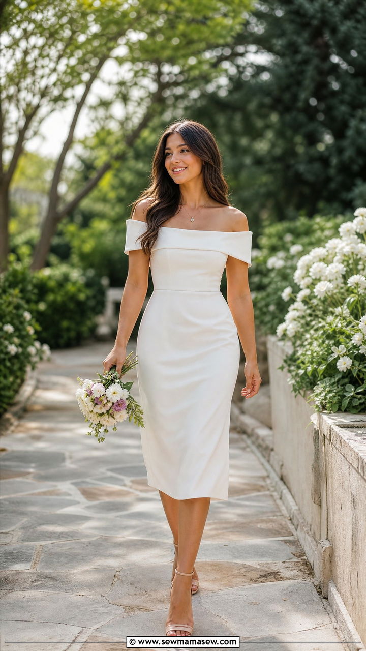 Off Shoulder White Graduation Dress - 25 graduation outfits inspo