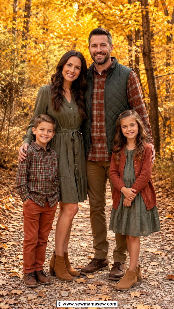 Olive And Rust Family Photo Outfits - 30 classy family photo outfits