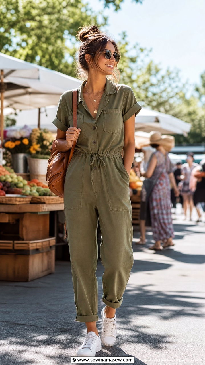 Olive Green Utility Jumper Outfit - 30 Summer outfits in olive green