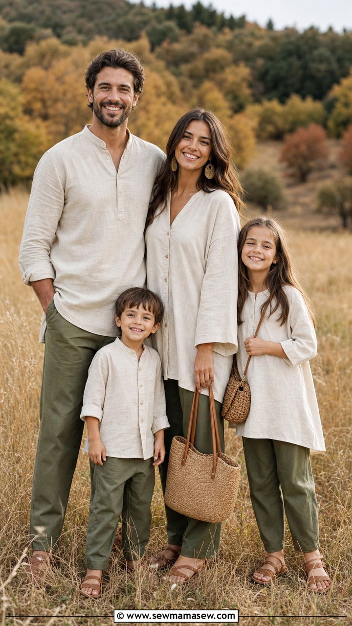 Olive and Cream Earth Tone Family Photo Outfit - 25 family photo outfits inspo