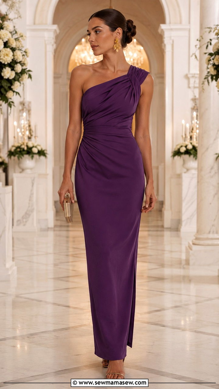 One Shoulder Dress Wedding Guest Outfit - 30 Trendy wedding guest outfits