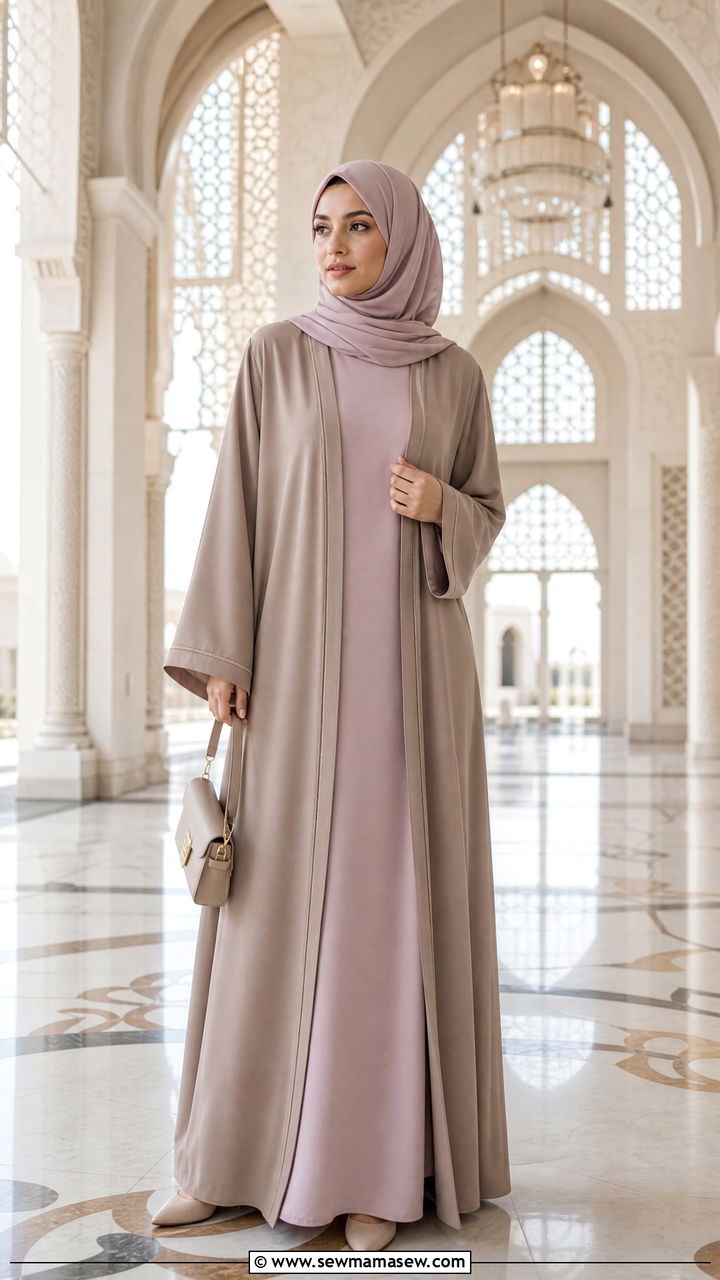 Open Abaya With Inner Dress - 20 Modest outfit ideas for mosque