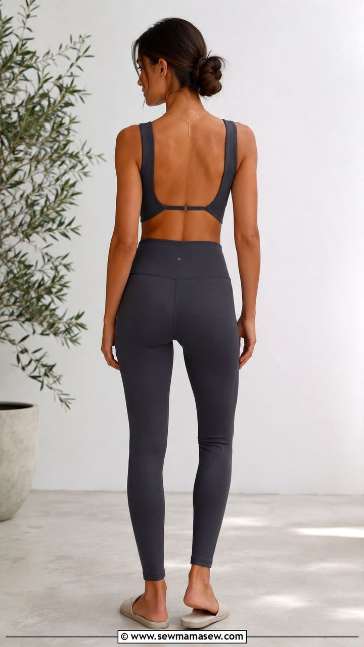 Open Back Crop Top With High Waisted Leggings - 25 Yoga outfit ideas with crop top