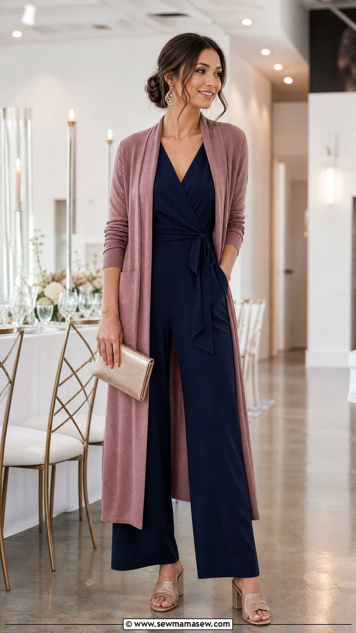 Open front cardigan with jumpsuit wedding guest - 25 How to style a cardigan for a wedding