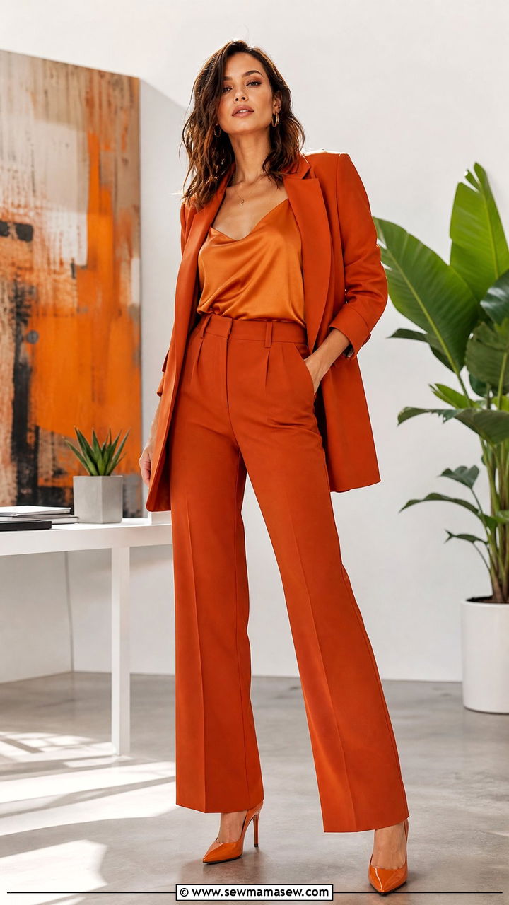 Orange Monochrome Outfit - 25 Head to toe color outfit ideas