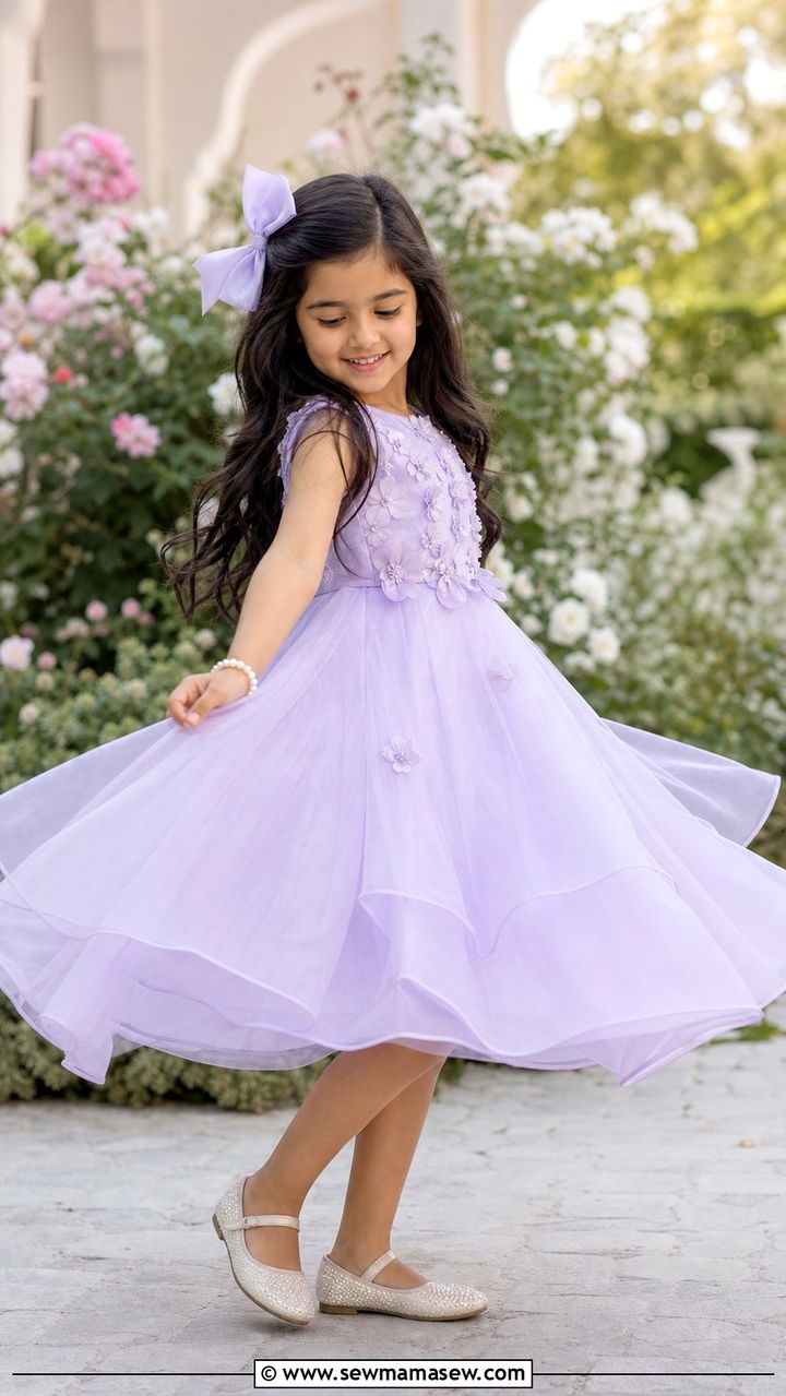 Organza frock dress for Eid - 25 Eid outfit ideas for little girls