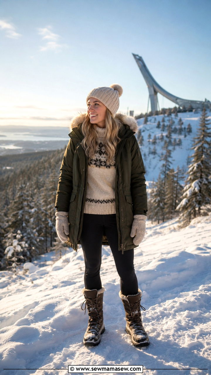 Oslo winter layering outfit - 25 Oslo outfit ideas