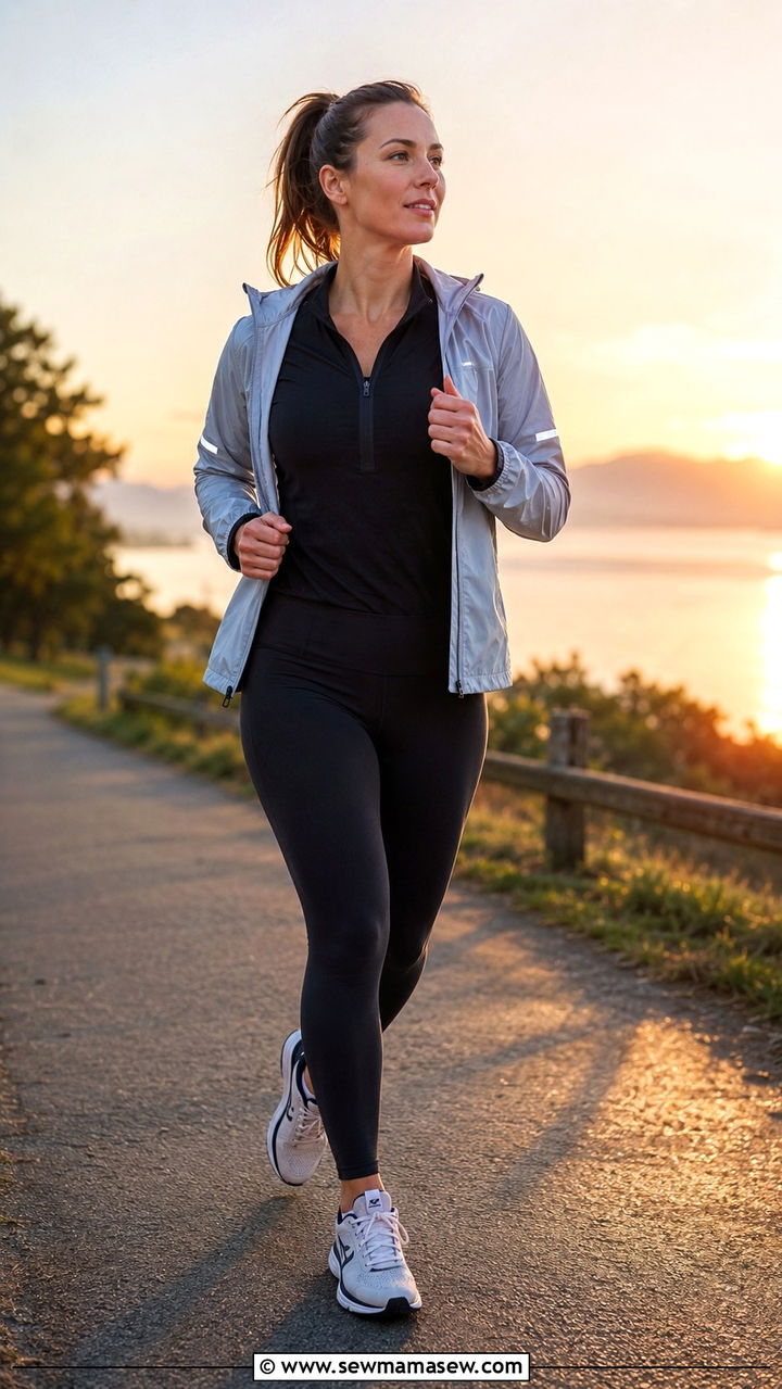Outdoor Jogging Outfit for Postpartum Moms - 25 Postpartum workout outfit ideas