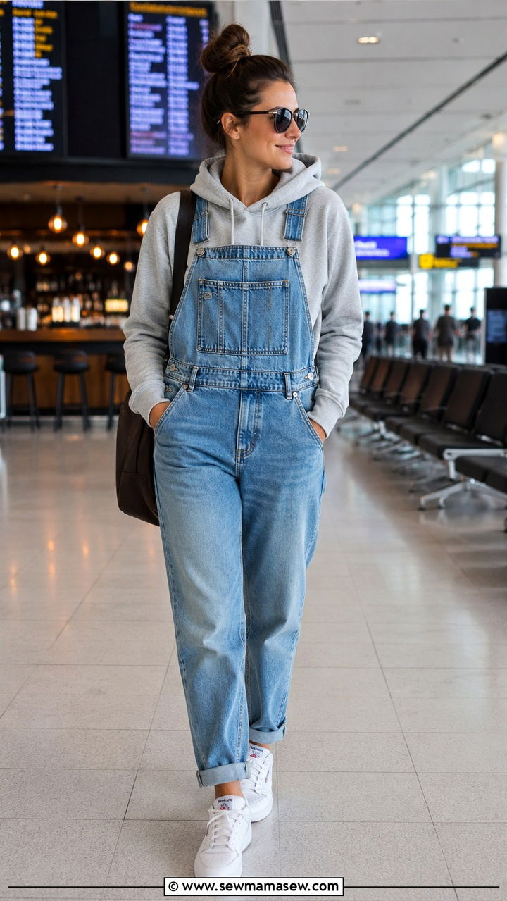 Overalls With Hoodie and Sneakers - 30 How to style overalls