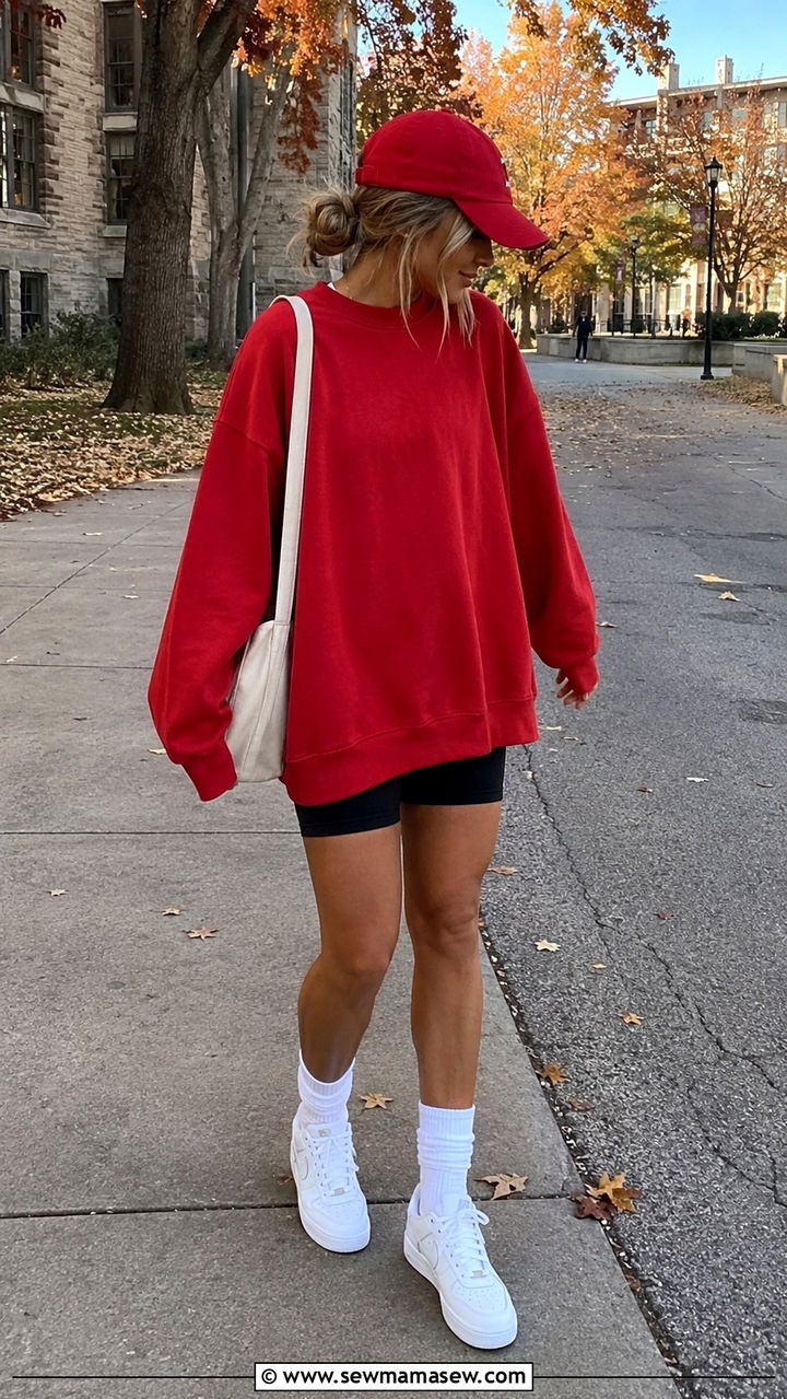 Oversized Badgers Sweatshirt Gameday Outfit - 20 Gameday outfit ideas Wisconsin