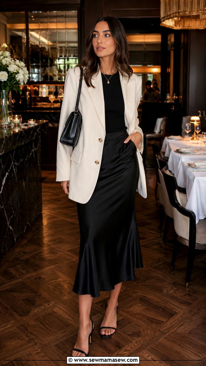 Oversized Blazer Midi Skirt Outfit - 30 classy blazer outfits