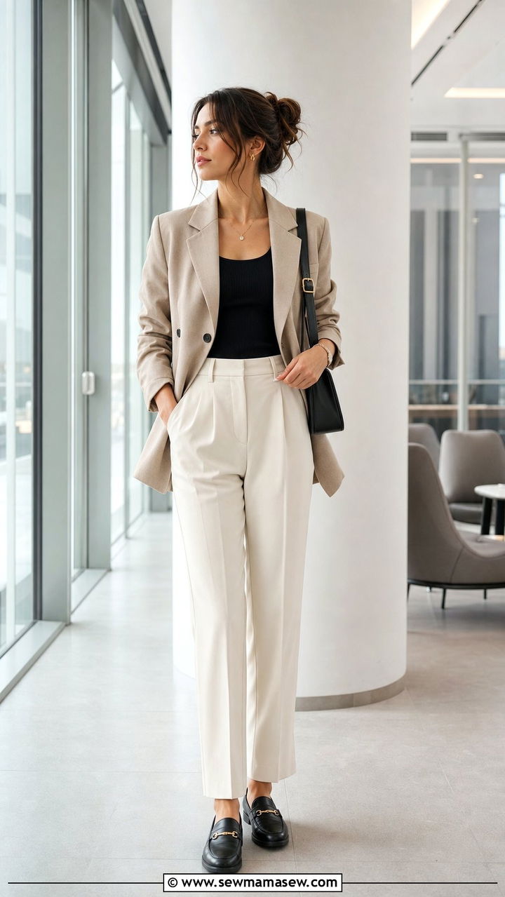 Oversized Blazer Tailored Trousers Knit Tank Loafers - 25 Spring go to outfit formulas