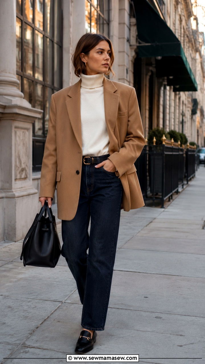 Oversized Blazer With A Turtleneck - 30 How to style an oversized blazer