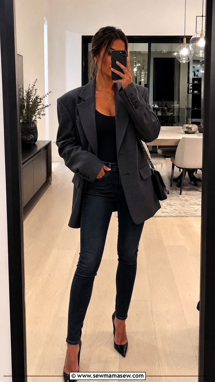 Oversized Blazer With Skinny Jeans - 30 How to style an oversized blazer