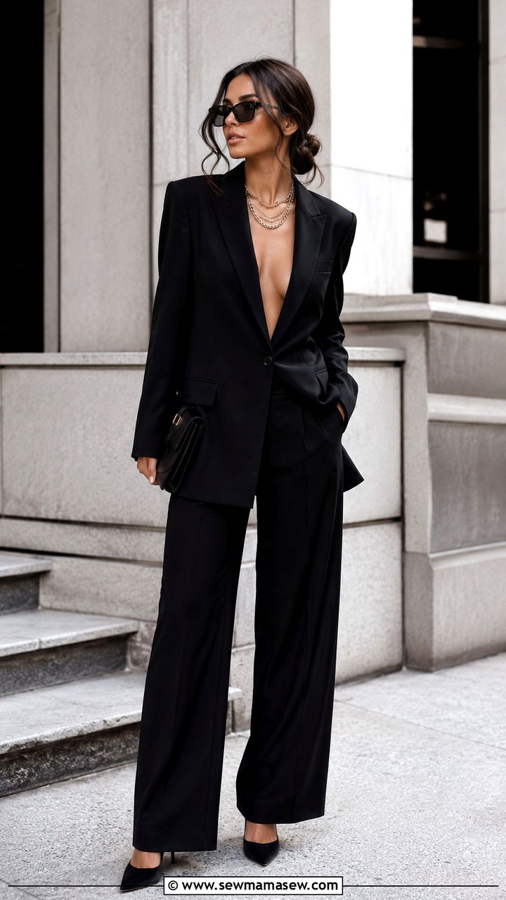 Oversized Blazer With White Tank And Wide Leg Trousers - 25 Nepo baby outfit ideas 2026