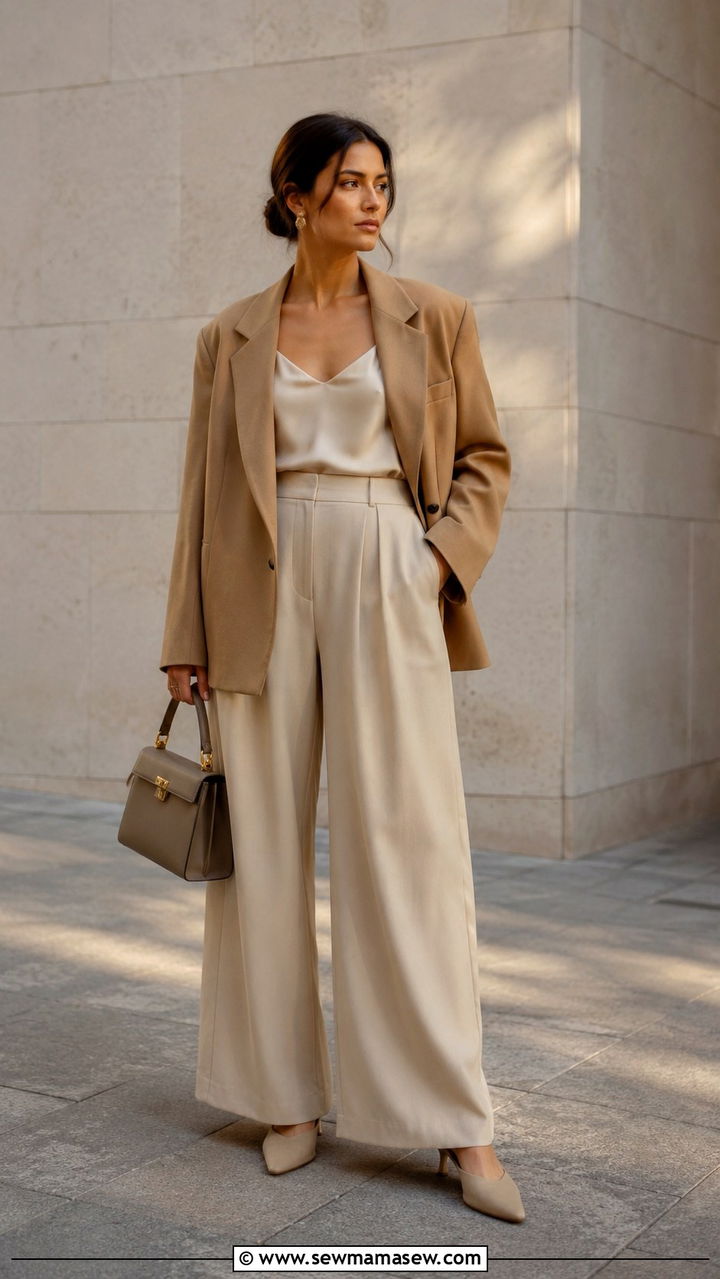 Oversized Blazer With Wide Leg Trousers - 20 Modern spring outfit ideas 2026