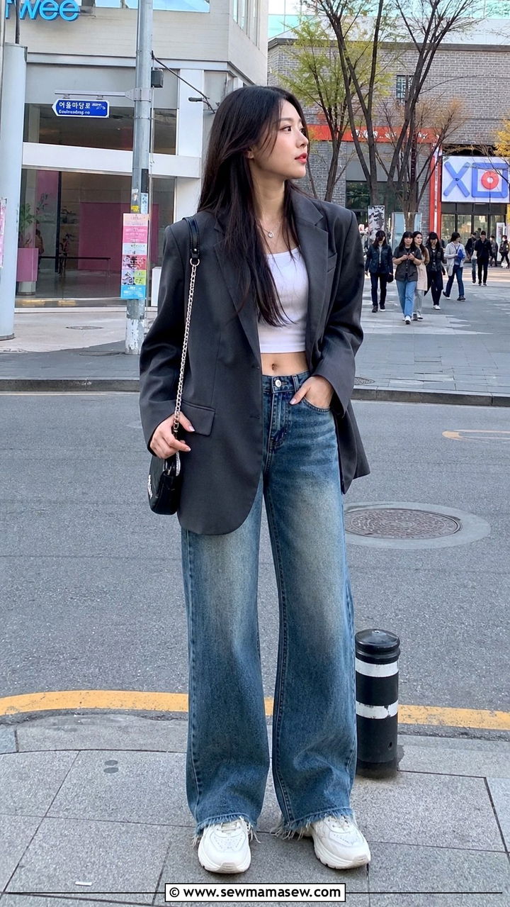 Oversized Blazer and Boxy Denim Outfit - 40 What to wear in Seoul