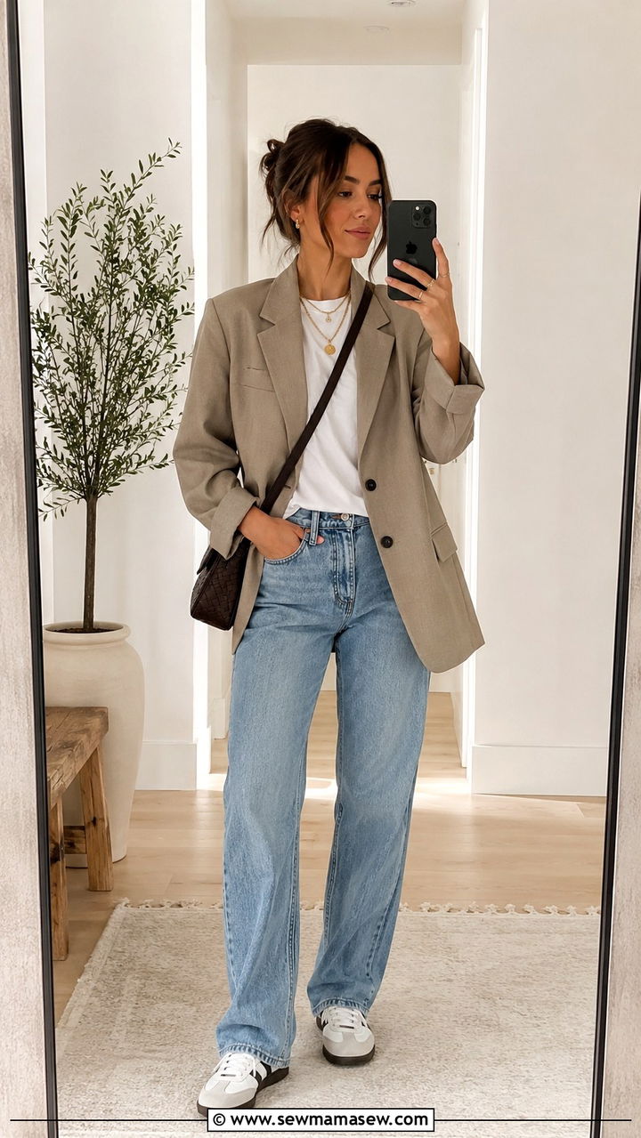 Oversized Blazer and Relaxed Jeans Outfit - 20 May outfit ideas 2026